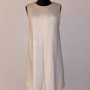 H&M Cream Dress pearl neckline sleeveless shift